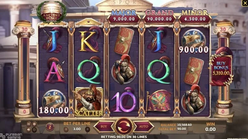 Ancient Rome Deluxe AI - pantalla de bonificación con premios adicionales